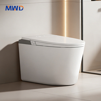 WC intelligent MWD Watermark avec siège chauffant allongé, télécommande, universel S-trap/P-trap 60-400mm, cuvette de toilette bidet 180mm, CE
