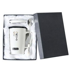 Tazza da caffè in ceramica all'ingrosso, confezione regalo di san valentino di lusso per matrimonio Souvenir tazza per amanti creativi set di tazze per mangiatore in ceramica semplice/ - Product Image 4