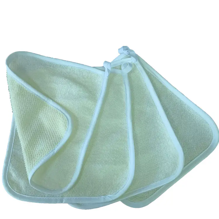 nylon terry exfoliating face body wash cloth towel custom dual-sided exfoliating washcloth towel