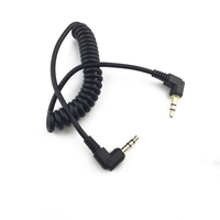 Câble audio spiralé rouge à angle droit de 90 degrés, 3,5 mm, gaine en PVC, connecteur plaqué or, DC3.5 vers 3 pôles vers 3/4 pôles pour microphone