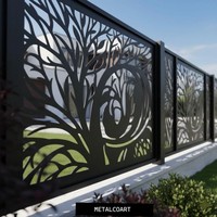 Panneaux de clôture en aluminium découpés au laser, revêtement poudré, écran métallique décoratif, clôture personnalisée pour villa, jardin, limite de terrain arrière