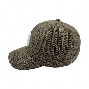 หมวกเบสบอล 6 แผงปักโลโก้ตามสั่ง ผ้าทวิลลายก้างปลา สำหรับผู้หญิงและผู้ชาย - Product Image 3