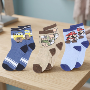 ถุงเท้าเด็กชายเชส วาเลว์แพ็ค 3 คู่ ผ้าฝ้าย 65% โพลีเอสเตอร์ 35% หลากสี - Product Image 2