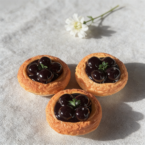 Modèles de moules à tartelettes écologiques en plastique pour 4 tartelettes aux myrtilles, au chocolat et aux fruits frais, présentoir en aluminium pour aliments - Product Image 2