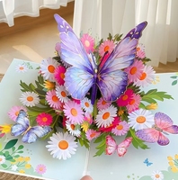 Nouvelle carte 3D pour la fête des mères-Carte d'anniversaire pour bouquet de fleurs 3D-Cadeau de Thanksgiving pour les enseignants