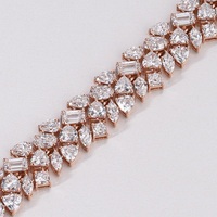 Pulsera de Oro Sólido de 14K con Esmeraldas Amarillas/Blancas/Rosas, Joyería con Diamantes Cultivados en Laboratorio para Mujer, Diseño Elegante y Lujoso, Certificado IGI