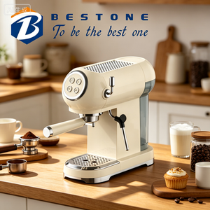 Machine à café expresso semi-automatique rétro 15 bars, cafetière électrique avec mousseur à lait pour la maison et l'hôtel - Product Image 3