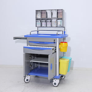 EM-ET101 병원 가구 의료 마취 트롤리 플라스틱 응급 트롤리 의료 응급 카트 - Product Image 2