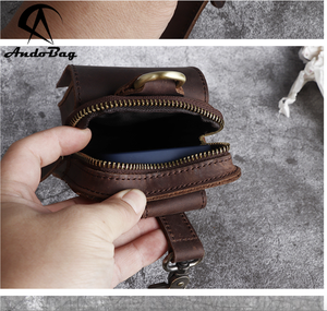 กระเป๋าคาดเอวหนังแท้ Crazy Horse รุ่น AndoBag สำหรับผู้ชาย วัยรุ่น สไตล์ลำลอง ย้อนยุค เหมาะสำหรับกิจกรรมกลางแจ้ง กีฬา ทำงาน กระเป๋าอเนกประสงค์ รุ่น 3212 - Product Image 6
