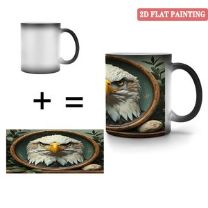 Frosted Black 11oz <b>Ceramic</b> <b>Mug</b> Heat Sensitive Blank Cup Thanksgiving Gift - Product Image 4