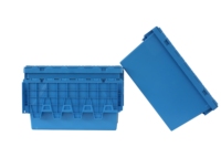 Caisse de manutention industrielle en plastique étanche, capacité 50 kg, avec couvercle intégré, empilable, pour entrepôt, vente en gros