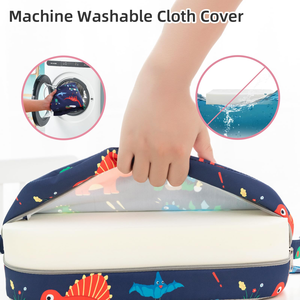 Coussin rehausseur facile à nettoyer, amovible avec sangles réglables, siège rehausseur pour tout-petit pour table à manger - Product Image 3