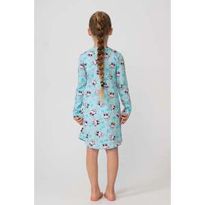Túnica para niña con estampado de vaca, color azul menta, corte holgado - Product Image 1