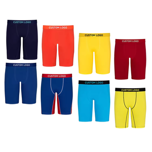 Sous-vêtements pour hommes en coton 92% et élasthanne 8% avec logo personnalisé OEM, taille plus, sublimation, boxer long à taille mi-haute - Product Image 2