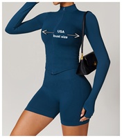 Vêtements de fitness haut d'entraînement à manches longues polyester fermeture éclair sport femmes manteaux Logo personnalisé en plein air Gym Yoga vestes pour femmes