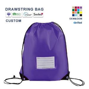 Sac à dos à cordon personnalisé avec logo imprimé en gros, en polyester et nylon, pour la gym, le yoga, la randonnée, le sport, et sac cadeau pour chaussures - Product Image 1