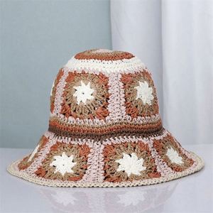 Wholesale High Quality Natural Paper <b>Straw</b> <b>Hat</b> Bohemian Summer Sun <b>Hat</b> Female Hand Crochet Bucket <b>Hats</b> - Product Image 5