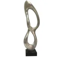 Arte abstrata personalizada 888, design de sorte metal, escultura de resina de cor prata imitada, artesanato para decoração de casa, museu, galeria