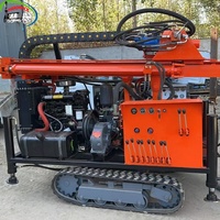 Machine de forage de puits d'eau sur chenilles de 50 kW, autoconstruite, pour puits peu profonds de 200 m