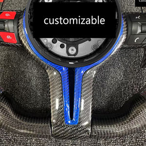 Ajuste para <span class=keywords><strong>BMW</strong></span> F10 M5 y <span class=keywords><strong>520d</strong></span> volante de fibra de carbono Alcantara Grip azul embellecedor de carbono LED paletas de carbono M1M2 calentado Lenkrad - Product Image 3