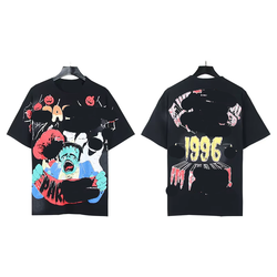 เสื้อยืดแขนสั้นแฟชั่นลำลองผู้ชาย ผ้าฝ้าย 100% 260 กรัม พิมพ์ลายดาวนรกสไตล์วินเทจสวยงาม แบบถัก - Product Image 5