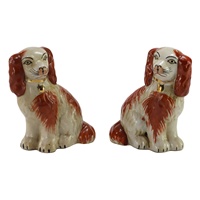 Figurine de chien en céramique Foo peinte à la main Synwish, bleu et blanc, ornement pour la décoration de la maison