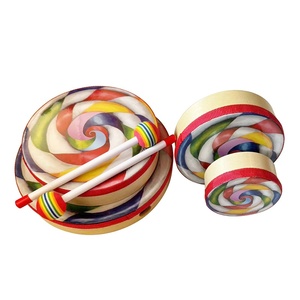 Tambour à main en bois Lollipop de 4/6/8/10 pouces, jouet musical pour enfants, instrument de musique, instrument de percussion en gros pour les enfants - Product Image 2