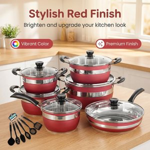 Juego de Utensilios de Cocina de Diseño Moderno de 12 Piezas con Sartén, Olla para Sopa y Olla para Leche para Cocina - Product Image 3