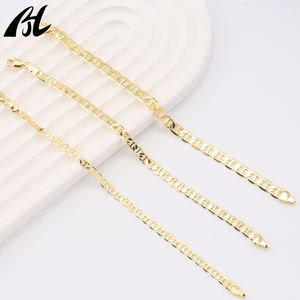 Moda Jóias Classic Mariner Rod Link Correntes Banhado Em 14K Gold Brass Based Men's bracelete - Product Image 1