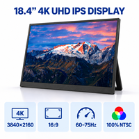 Écran portable 4K UHD IPS de 18,4 pouces pour les cours de géométrie en ligne, moniteur de jeu