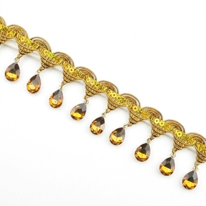 Materiali per Accessori Etnici Fai-da-Te: Ciondolo con Gemme, Filo d'Oro e d'Argento, Nappe a Pagoda, Pizzo, 4,5 cm - Product Image 3