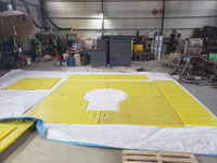 Tapis de sécurité pour plateforme de forage sur mesure, résistant à l'huile, antidérapant, en polyuréthane, avec clous en acier, découpe sur mesure pour le plancher de la plateforme de forage