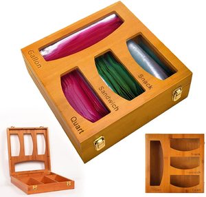 Quality Assurance Multifunction Ziplock Bag Storage Box Bamboo Drawer Storage Box