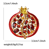 Broche Fleur de Poitrine Grenade en Alliage et Strass, Émail Goutte d'Huile, Meilleure Vente, Décoration de Vêtements pour Femme