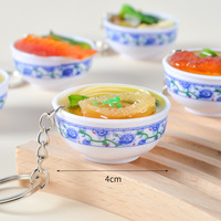 Jouets alimentaires de cuisine en acrylique créatifs, bol de simulation de nouilles, porte-clés pendentif, accessoires alimentaires délicieux