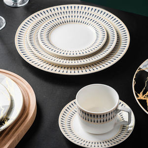 Service de table doré de luxe, assiette à vaisselle, vaisselle, porcelaine, <span class=keywords><strong>marbre</strong></span>, design, assiettes en céramique, tasses et plats de cuisine, ensemble d'assiettes - Product Image 5