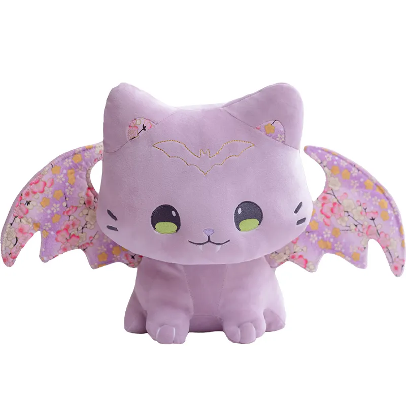 Newest Custom Cherry Blossom Bat Cat Doll Pink Angel Cat Plush Pillow Stuffed Animals Plush Cat