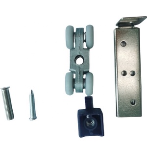 Rueda colgante para puerta corredera y plegable de alta calidad, polea de puerta de madera gruesa con polea de riel de acero de estilo moderno - Product Image 3