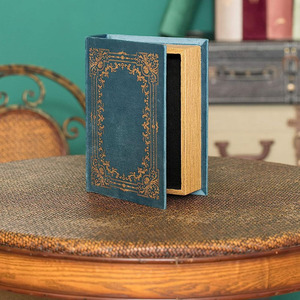 Caja de almacenamiento de <span class=keywords><strong>madera</strong></span> con forma de <span class=keywords><strong>libro</strong></span> decorativo azul Vintage, soporte de baratija pintado a mano <span class=keywords><strong>para</strong></span> graduación, Pascua, Halloween, Acción de Gracias - Product Image 2