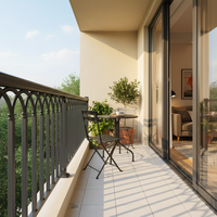 Balustrade décorative de luxe en aluminium moulé pour villa, balcon et cour, finition thermolaquée