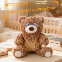 En gros, Peluche Ours AI Mignonne avec Sangle, Interactif (Parlant et Dialoguant), Yeux Lumineux, Ultra Douce, Compagnon pour Enfants, Cadeau