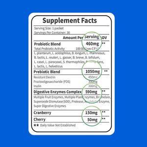 OEM Gezondheidssupplement met Probiotica, Prebiotica & Spijsverteringsenzymen Poeder voor Volwassenen om de Darmgezondheid te Herstellen voor Smoothies Poeder - Product Image 2