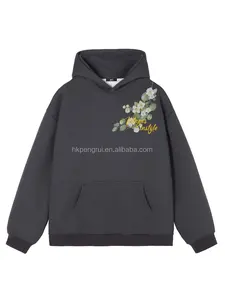 Hombres Vintage Washed High Street Pullover Sudadera personalizada Heavyweight Hoodie 100% Algodón Impresión digital Bordado Marca con capucha - Product Image 2