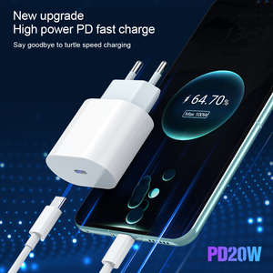 Venta caliente PD 20W Tipo-c Cargador rápido Adaptador de corriente de pared para <span class=keywords><strong>iPhone</strong></span> 13/14/15 EU <span class=keywords><strong>Socket</strong></span> OTP OVP Protección PD 3,0 Función - Product Image 3