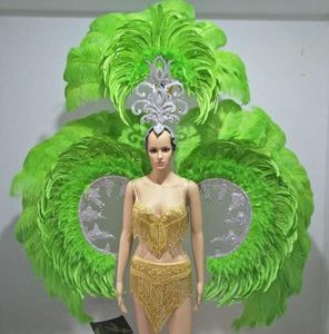 Costumes Sexy de pumba, bikini Rio, ensemble coiffure, fête, festival brésilien, danse sauvage, carnaval, plumes papillon, ailes - Product Image 1