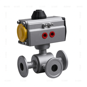 Vanne à bille pneumatique sanitaire à double action COVNA HK56-WT 3/4 pouce 3 voies en acier inoxydable 304 - Product Image 1