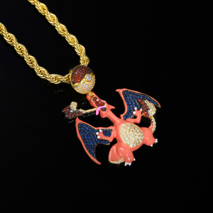 Gioielli Personalizzati con Pendente in Zirconia di Grado 5A, Piccolo Drago di Fuoco in Argento, Stile <span class=keywords><strong>Hip</strong></span> <span class=keywords><strong>Hop</strong></span> alla Moda per Feste e Regali - Product Image 2