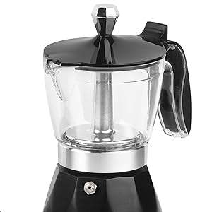 <span class=keywords><strong>Cafetera</strong></span> <span class=keywords><strong>italiana</strong></span> Espresso <span class=keywords><strong>Cafetera</strong></span> Eléctrica Moka Pot Moka eléctrica para café en polvo, 400 W, 3 <span class=keywords><strong>tazas</strong></span>, pantalla LED, - Product Image 5