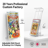 Présentoir mural réglable 2-en-1 en acrylique pour cartes gradées, support de présentation de bureau pour Marvel CBCS PSA Factory