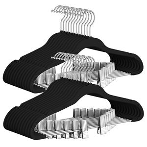 Cintres modernes antidérapants en gros avec crochet pour pantalons, cintres en velours - Product Image 1